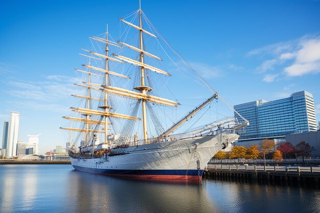 Photo yokohama japan november 24 nippon maru boat in yokohama