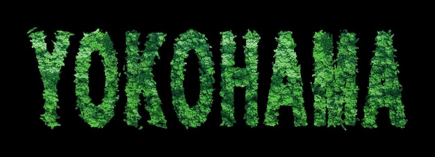 Photo yokohama lettering yokohama forest ecology concept