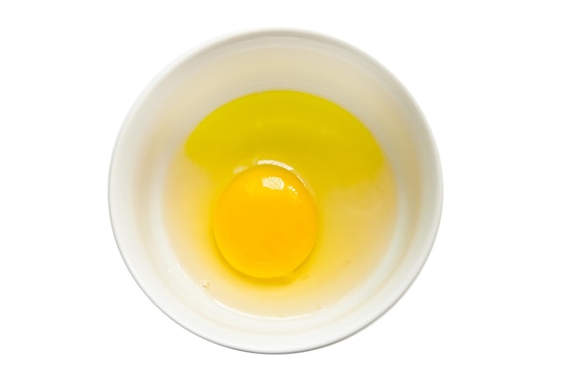 Yolk on a plate isolated on a white background