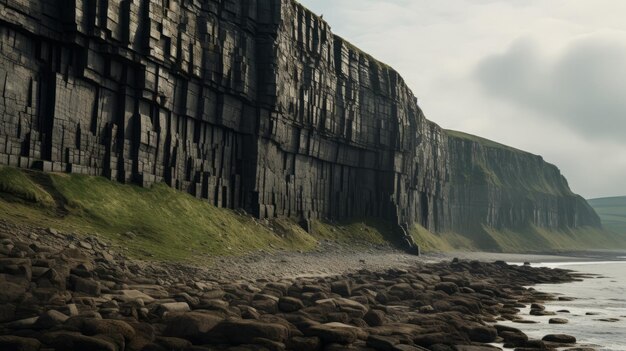 Photo yorkshire cliff a breathtaking matte painting with stunning depth of field