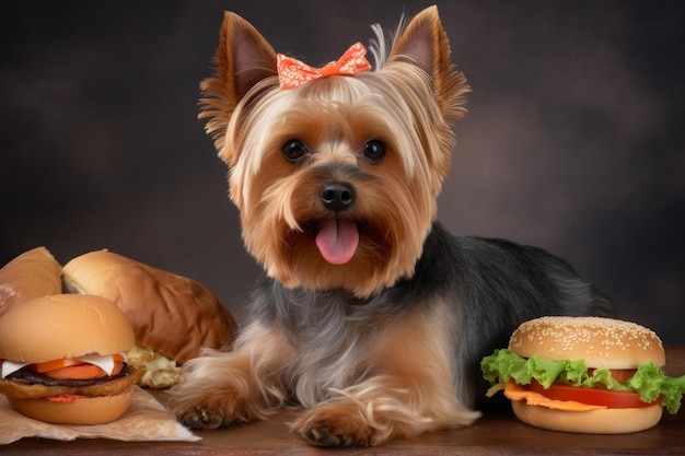 Yorkshire terrier burger Generate Ai