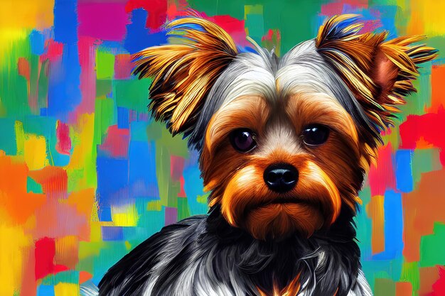 Yorkshire terrier color pop art