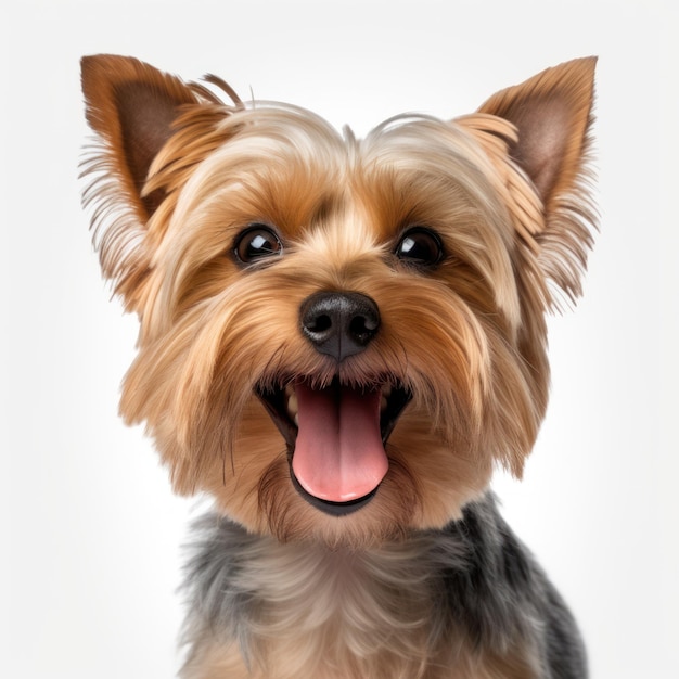Yorkshire Terrier face shot isolated Illustration AI GenerativexA