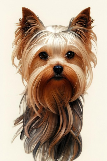 Yorkshire terrier hond portret illustratie generatieve ai