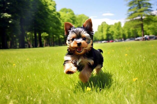 Yorkshire terrier pups energetic charm