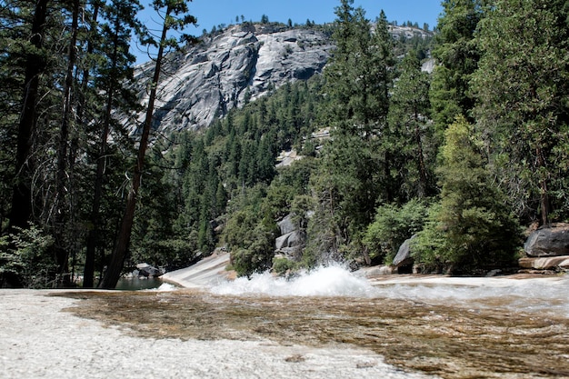 Yosemite Park falls sunny view in summer