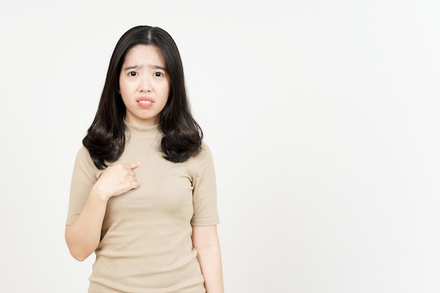 Do you blame me Of Beautiful Asian Woman Isolated On White Background