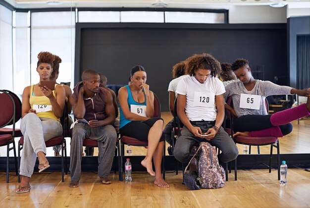 You can sense the tension in the room Shot of a group of young dancers looking anxious while waiting for their dance auditions