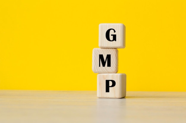 You can use in business, marketing and other concepts. Messege of the day. GMP - business concept . Good Manufacturing Practice - business concept