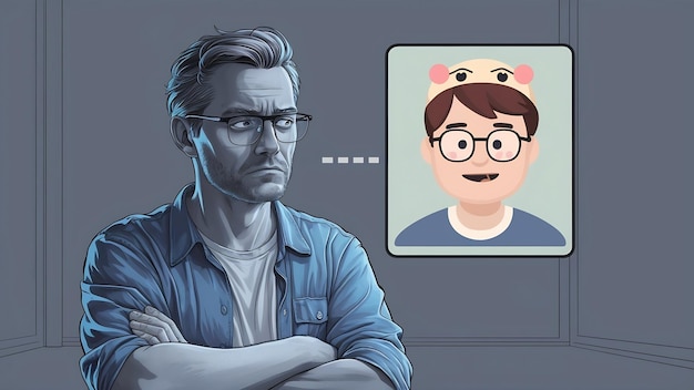 You looked much better on your avatar unimpressed indifferent cute man in glasses