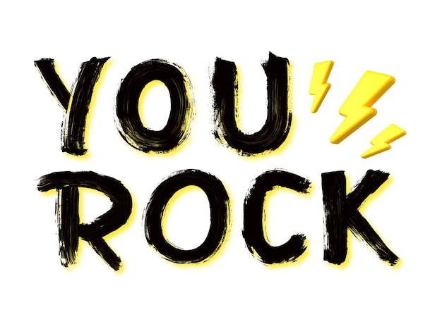 You rock png ink brush stroke font transparent background