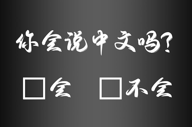 Photo do you speak chinese word with yes and no selection