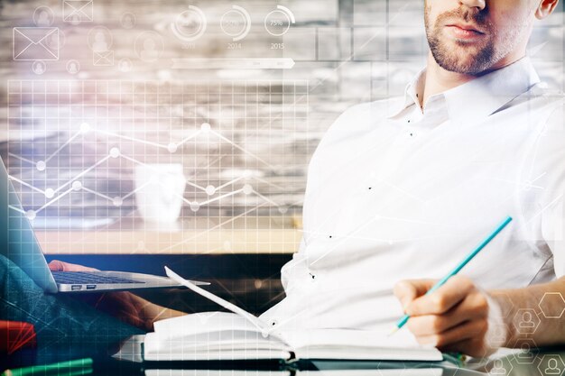 Young accountant in office