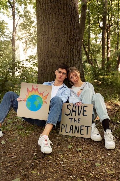 Photo young activists taking action