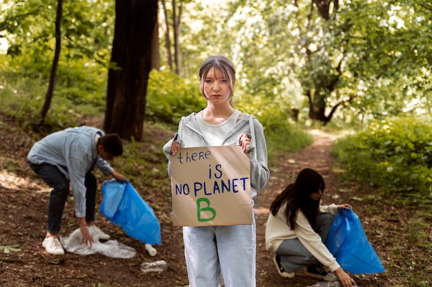 Photo young activists taking action