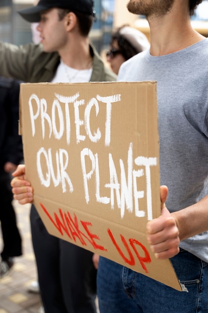 Photo young activists taking action