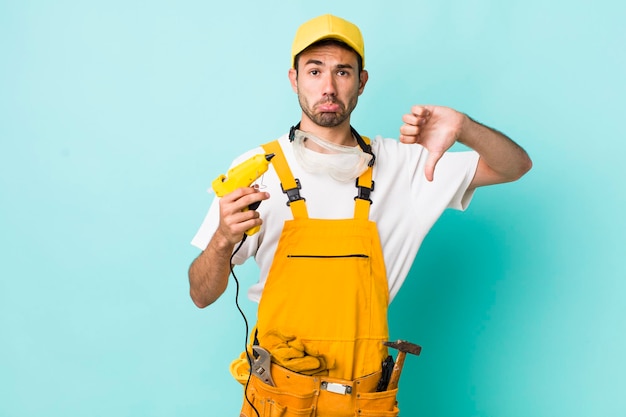 Young adult man handyman or repairman concept