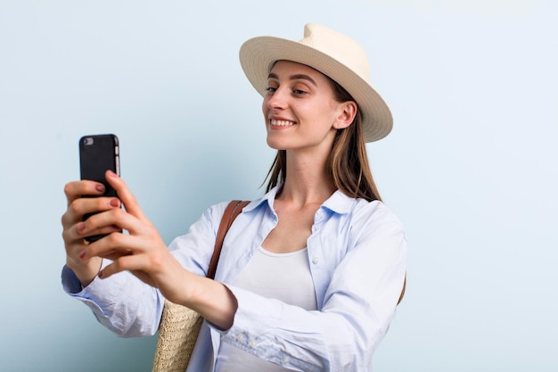 Young adult pretty woman on her summer holidays