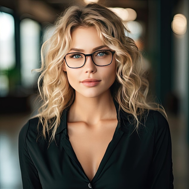 Young adult stylish confident attractive smiling European business woman