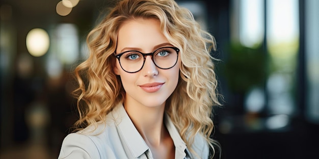 Young adult stylish confident attractive smiling European business woman