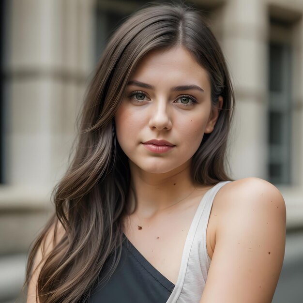 Young adult woman confident and beautiful looking at camera