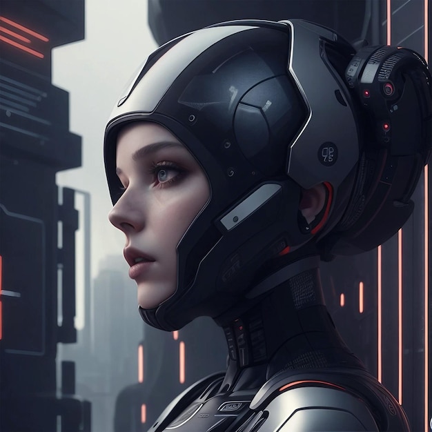 Young adult woman in Robotic custome