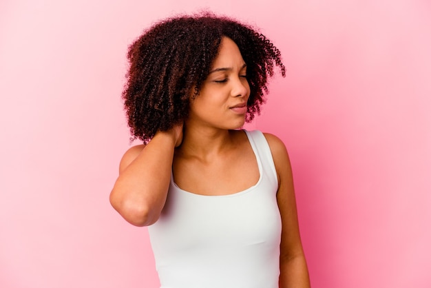 Young african american curly woman isolated expressing emotions