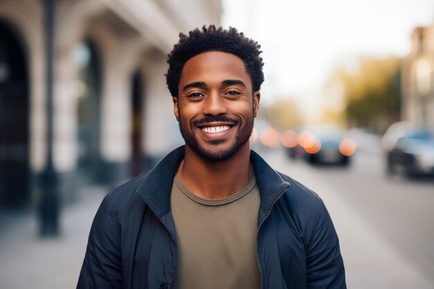 Young African American man at outdoors