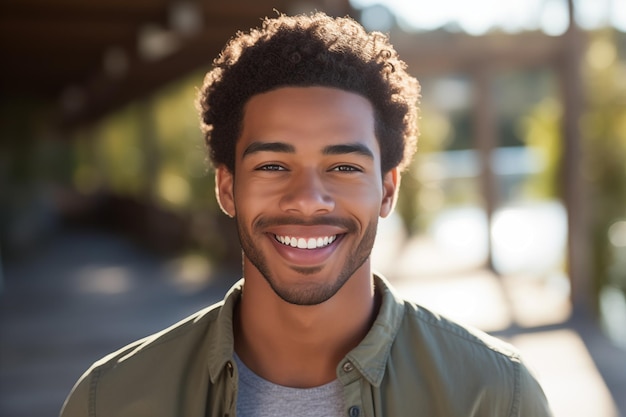 Photo young african american man at outdoors