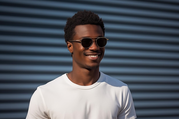 Young African American man with sunglasses