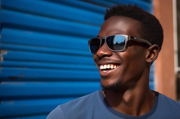 Young African American man with sunglasses