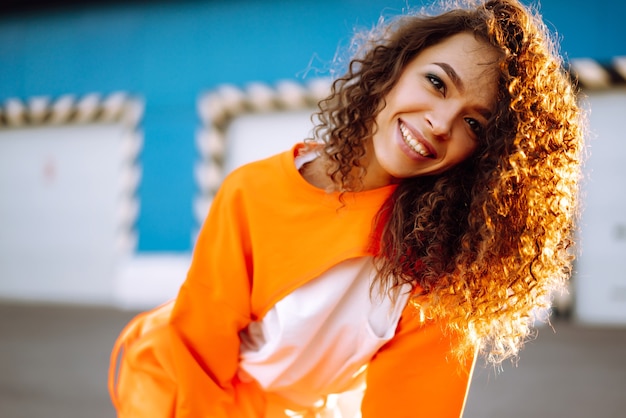 Young African American woman hip hop dancer