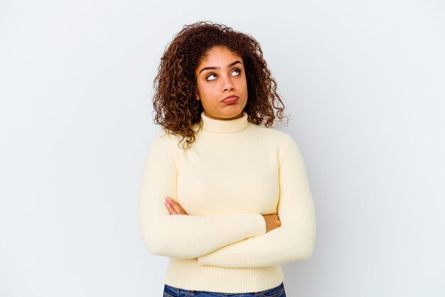 Young african american woman isolated