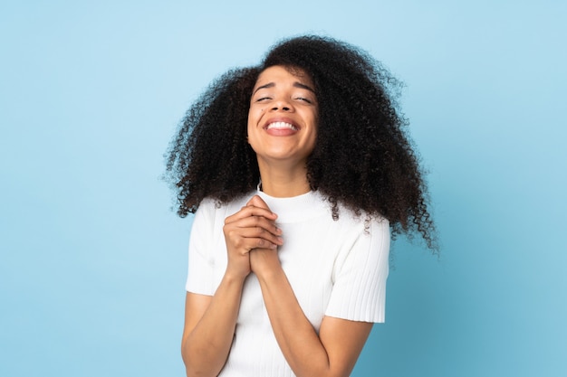 Young african american woman laughing