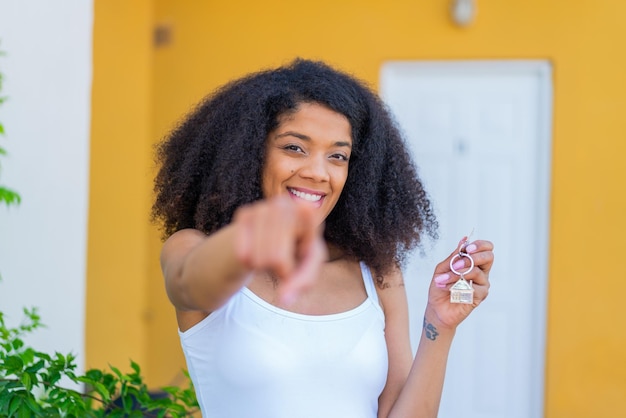 Young African American woman at outdoors