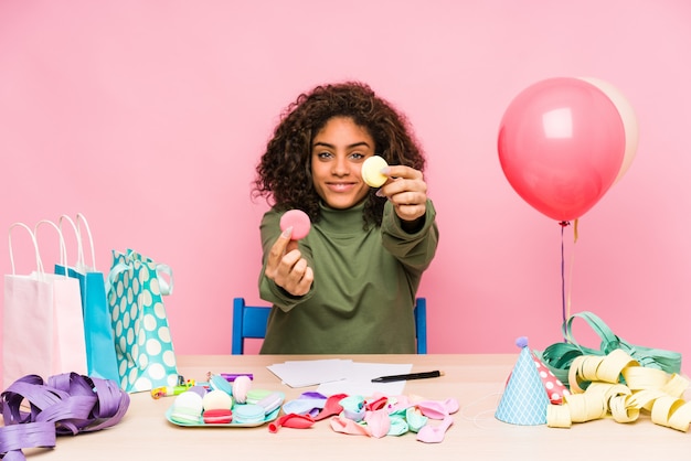 Young african american woman planning a birthday