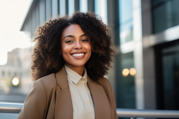 巻き毛を持つ若いアフリカ系アメリカ人女性