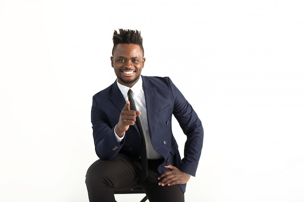 Young African businessman in a suit