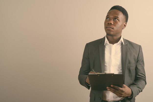 young African businessman wearing suit