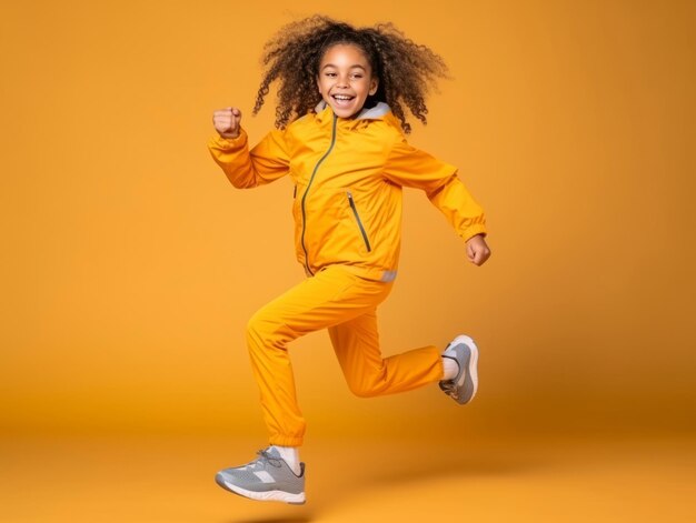 Young african kid dressed in sportswear clearly active and full of energy