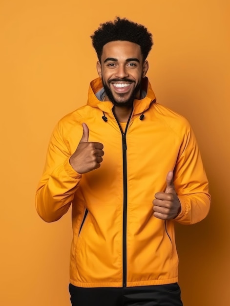 Young african man dressed in sportswear clearly active and full of energy
