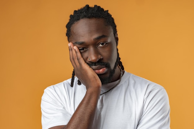 young african man wearing casual clothes clueless and confused