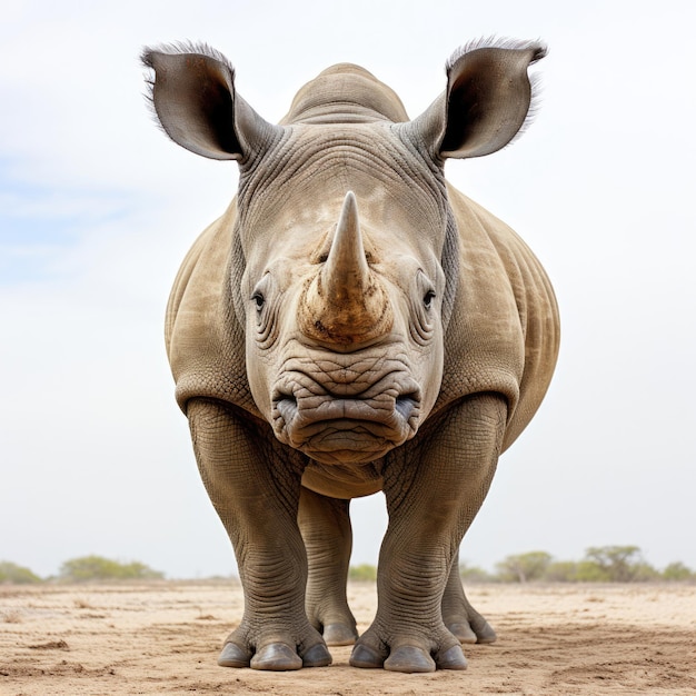 젊은 아프리카 코뿔소