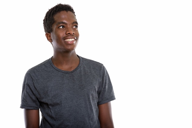 young African teenage boy with Afro hair