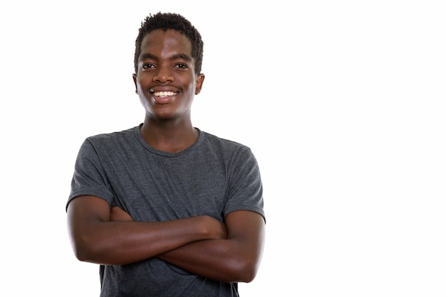 young African teenage boy with Afro hair