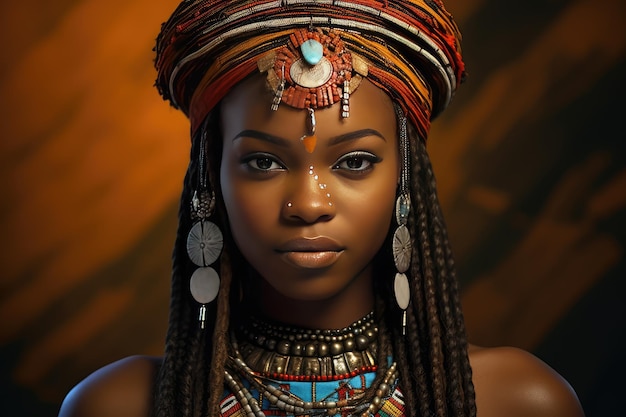 Young African Tribal teenage Girl Portrait