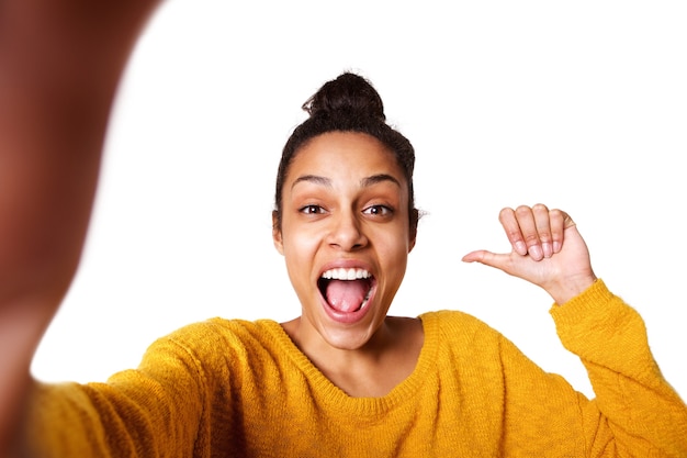 Young african woman laughing