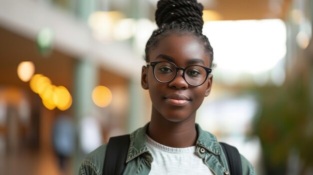 大学生の若いアフリカ系アメリカ人学生