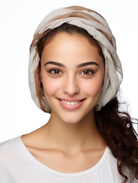 young arabic girl with detailed skin texture