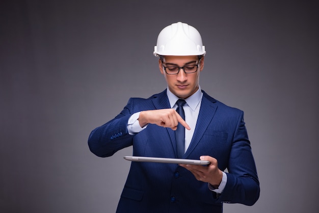 Young architect with laptop